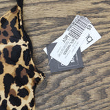 Bar III Womens Lace-Up Cheetah Print Strappy One Piece Swimsuit Brown M