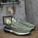 Lacoste Mens Elite Active Lace Up Trail Low Top Sneakers Green / Gray 8.5M