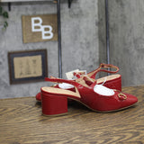 A New Day Womens Lucky Square Toe Mary Jane Heels Block 94305220 Red 7.5M