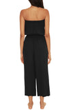 Becca Womens Sleeveless Woven Standard Ponza Jumpsuit Cover up Swim Black M