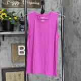 Nine West Womens Soft Spun Sleeveless Stretch Shirt Top Berry Pink S