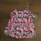 Swim Solutions Womens Blushing Pleated Tankini Swim Top 806836 Pink Multi 10