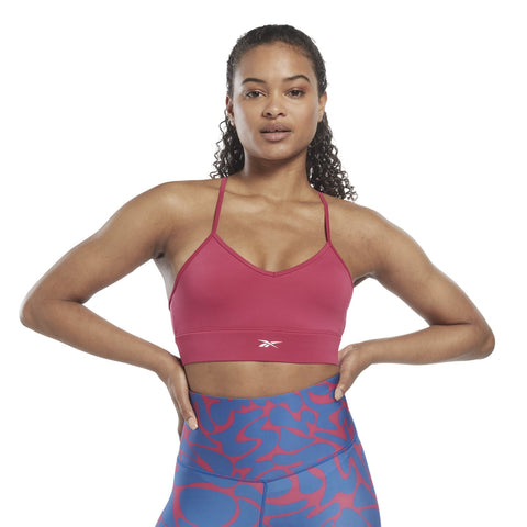 Reebok Womens Padded Workout Ready Sports Bra HI6919 Pink / White XL