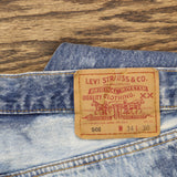 Levis Mens Vintage Y2K 501 Button Fly Jeans Bleached Blue See Measurements