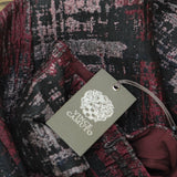 Vince Camuto Women's Jacquard Fit & Flare Puff-Sleeve Dress Wine Red Multi 12