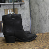 Sun + Stone Womens Brennaa Western Stitching Cowboy Booties Ankle Boots Black 7M