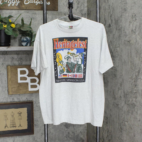 Mens Vintage Single Stitch Heritagefest New Ulm Minnesota USA  Ash Gray XL