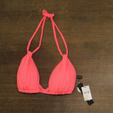 La Blanca Island Goddess Halter Triangle Bikini Top Bright Coral Reef Pink 14