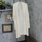 Belldini Plus Size Lightweight Duster Cardigan Sweater Heather Oatmeal Brown 2X