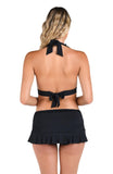 La Blanca Island Goddess Asymmetrical Ruffle Skirted Swimsuit Bottom Black 14