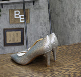 On 34th Womens Jeules Pointed-Toe Slip On Pumps 10018690000 Silver Glitter 5.5M