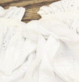Bar III Eyelet Embroidered Crop Top with Sweetheart Neckline White 16W