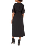 Motherhood Maternity Womens Kimono Sleeve Tie Waist Maternity Dress Jet Black XL