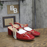 A New Day Womens Lucky Square Toe Mary Jane Heels Block 94305220 Red 7.5M