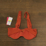 Vince Camuto Womens Padded Underwire Bikini Top V1T976 Cinnabar Orange M