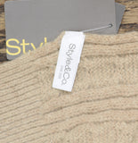 Style & Co. Womens Solid Cable Knit Scarf SC9542505 Neutral Brown