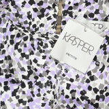 Kasper Printed Sleeveless Juliette Blouse Shirt Vanilla Ice / Lavender Purple PS