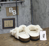 Auden Womens Jane Two Band Buckle Slide Slippers 91308535 Cream Off White 8M