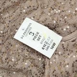 SLNY Womens Sequin Shirt with Woven Pants 166f38ca3194fd Beige Brown 16W
