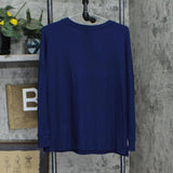 Felina Womens Cozy Knit Long Sleeve Shirt Top 1723851 Blue XS