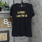 Next Level Womens Graphic Licensed & Unbothered T-shirt Tee Black XL