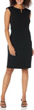 Kasper Womens Notched-Neck Sheath Dress 10814688 Black 14