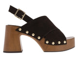 Mia Womens Eudora Platform Heels Studded GS1754706 Chocolate Brown 8M