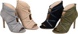 Journee Collection Womens Center Cutout Bootie Boots SAMARA Olive Green 6M