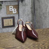 A New Day Samantha Slingback Kitten Heels 94462865 Burgundy Red 8M