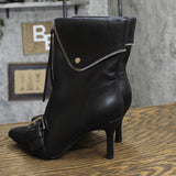 A New Day Womens Mickey Point Toe Moto Ankle Boots 90974111 Black 6.5M