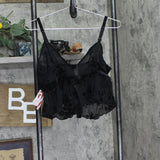 Auden Womens Flocked Lingerie Top 94631430 Black 2XL