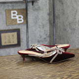 A New Day Womens Gwen Rhinestone Velvet Bow Heels 94656736 Burgundy Red 6.5M