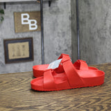 Shade & Shore Womens Neida EVA Two Band Footbed Slide Sandals 83105499 Red 6M