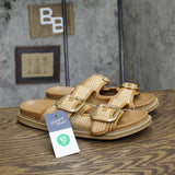Universal Thread Collin Wide Width Double Buckle Footbed Sandals Tan Brown 10W