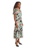 Kasper Womens V-Neck Tiered Dress Textured Kasper Black Multi 10