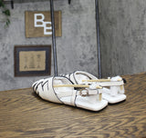 Michael by Michael Kors Womens Irene Sling Flat Pump 40S5IRFP1L Optical White 7M