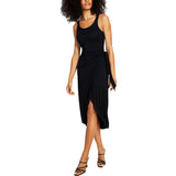 And Now This Womens Sleeveless Knit Side-Tie Tulip Midi Dress Black S