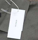 Vince Short Sleeve Variegated Texture Polo Shirt M03659768A Dome Green XL