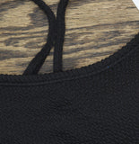 Salt + Cove Juniors Rib Scrunch Scoop-Neck Bralette Bikini Top Black M