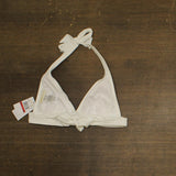 Michael Michael Kors Womens Halter Bikini Top Swim Emblem Logo MM7M161 White XS
