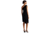 Lauren Ralph Lauren Womens Georgette One-Shoulder Dress 253808477001 Black 2