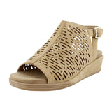 JBU By Jambu Womens Tessa Shooties Round Toe Wedge Sandals Tan Shimmer Brown 8M