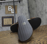 White Mountain Womens Strappy Hayleigh Footbed Sandal Brown / Leather 12M