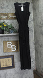 NY Collection Sleeveless Tie Waist Jumpsuit YQIU0004 Black PS