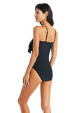 Beyond Control Womens Solid Citizen Tiered One-Piece Swimsuit LXSE00807 Black 8