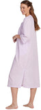 Miss Elaine Womens Robe, Pockets and Zipper Nightgown Lilac / White Check M