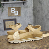 Bearpaw Orion Platform Sandals 1009137110 Natural Brown 9M