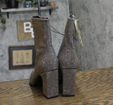 A New Day Womens Cassidy Rhinestone Ankle Boots 91636630 Silver Gray 10M