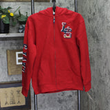 Levi's Boys Zip Up Sherpa Lined Hood Fleece Graphic Hoodie 91L963F Red XL