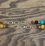 Boho Station Infinity Chain Link Beaded Necklace Gold Multi 36"